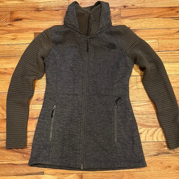 North face sweatshirt material zip up jacket - Picture 1 of 4